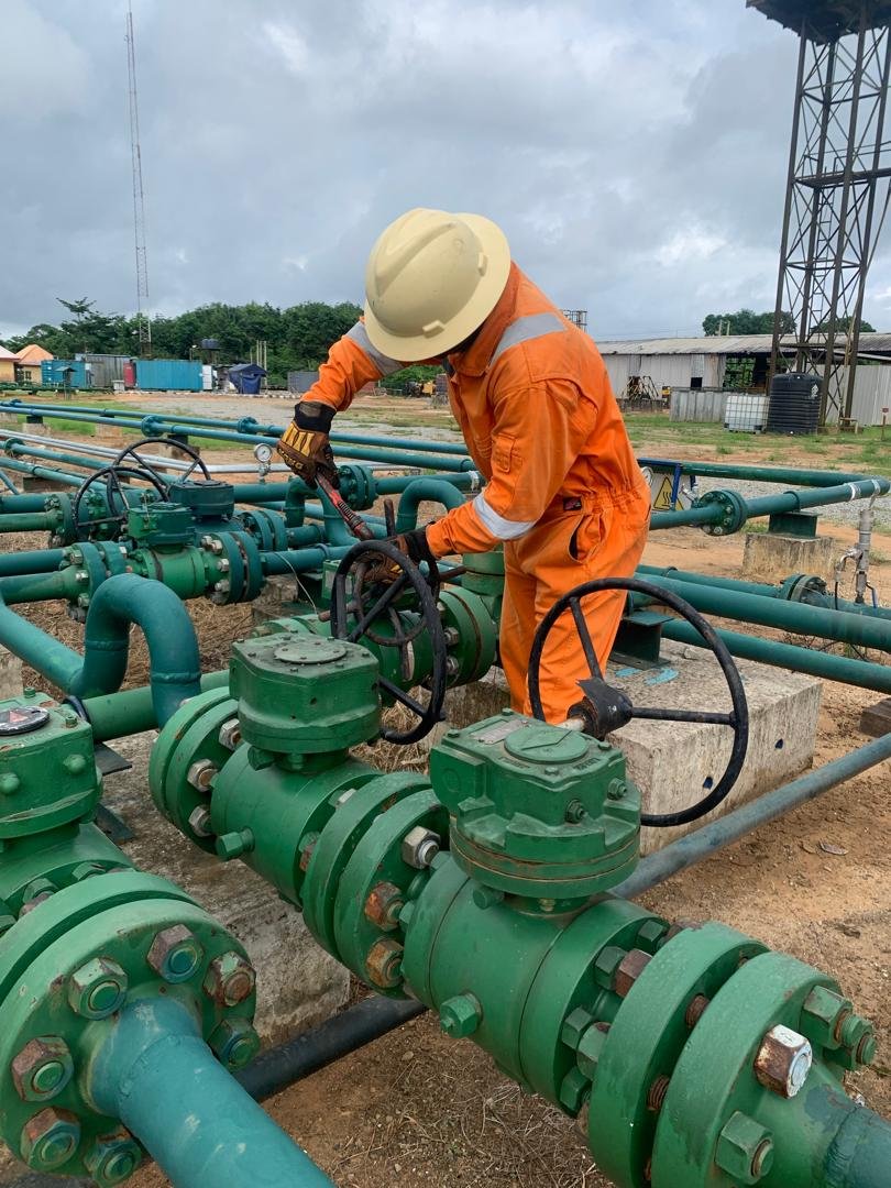 Hands-on technical work in an oil and gas facility